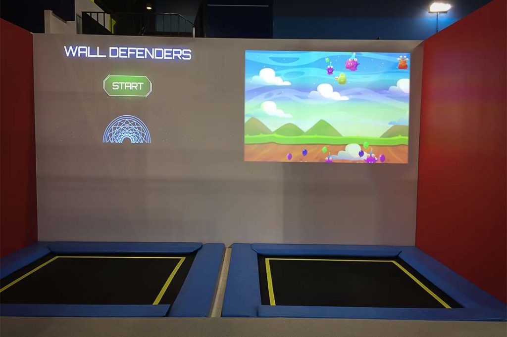 interactive games played on trampolines